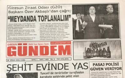 Giresun Gündem Gazetesi 28 Nisan 2006- Üretici Tüccar Ve İhracatçı Kıskacında Kalmıştır GZ30861 - 1
