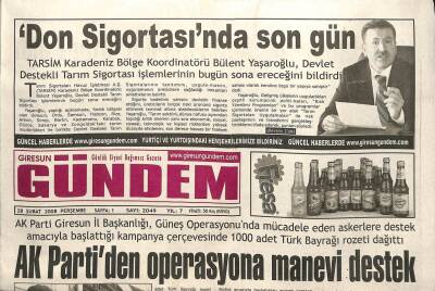 Giresun Gündem Gazetesi 28 Şubat 2008 - CHPde Devir Takibi GZ101579 - 1