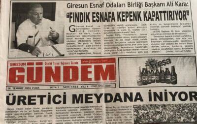Giresun Gündem Gazetesi 28 Temmuz 2006-Fiskobirlik 77. Oldu GZ45726 - 1