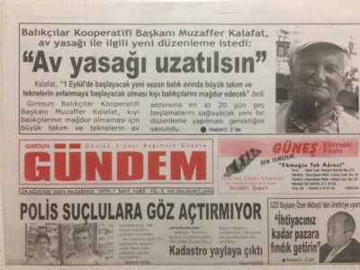 Giresun Gündem Gazetesi 29 Ağustos 2005 - Polis Suçlulara Göz Açtırmıyor GZ23960 - 1