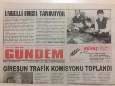 Giresun Gündem Gazetesi 29 Kasım 2005 - Giresun Trafik Komisyonu Toplandı GZ24121 - 1