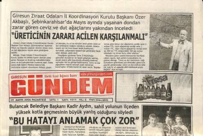 Giresun Gündem Gazetesi 29 Mayıs 2006 - Bulancak Belediye Başkanı Bu Hatayı Anlamak Çok Zor Dedi GZ97225 - 1