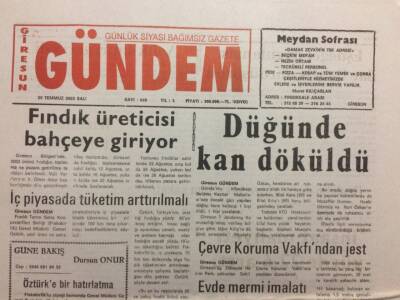 Giresun Gündem Gazetesi 29 Temmuz 2003 - Düğünde Kan Döküldü GZ35476 - 1