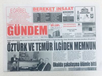 Giresun Gündem Gazetesi - 3 Kasım 2018 - Öztürk Ve Tümer İlgiden Memnun GZ46340 - 2
