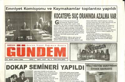 Giresun Gündem Gazetesi 3 Mart 2006 - Keşapta Hayvancılık Gelişiyor GZ101530 - 2