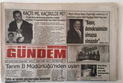 Giresun Gündem Gazetesi 3 Mayıs 2006 - Tarım İl Müdürlüğünden Uyarı GZ28807 - 1