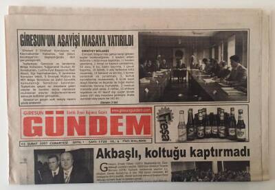 Giresun Gündem Gazetesi 3 Şubat 2007 - Akbaşlı , Koltuğu Kaptırmadı GZ31189 - 1