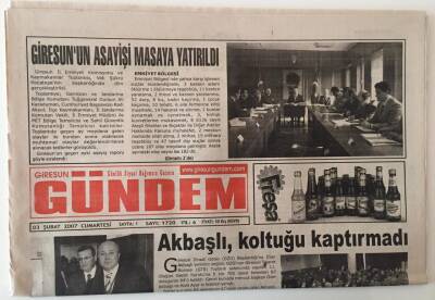Giresun Gündem Gazetesi 3 Şubat 2007 - Girsun Ziraat Odası Başkanı Akbaşlı Koltuğu Kaptırmadı GZ28838 - 1