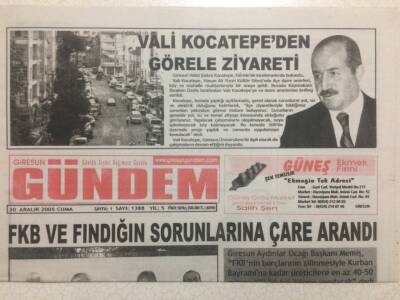 Giresun Gündem Gazetesi 30 Aralık 2005 - FKB Ve Fındığın Sorunlarına Çare Arandı GZ38425 - 1