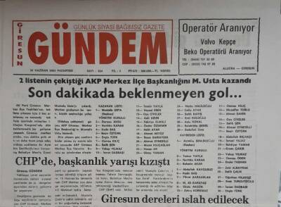 Giresun Gündem Gazetesi 30 Haziran 2003-Giresun Dereleri Islah Edilecek GZ45649 - 1