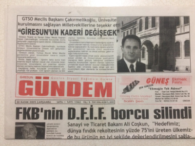 Giresun Gündem Gazetesi 30 Kasım 2005 - Giresunun Kaderi Değişecek GZ24116 - 1