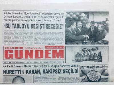 Giresun Gündem Gazetesi 30 Ocak 2006 - Nurettin Karan Rakipsiz Seçildi GZ41651 - 1