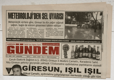 Giresun Gündem Gazetesi 31 Ekim 2007 - Emniyetten Vatandaşa Hırsızlık Uyarısı GZ7596 - 1