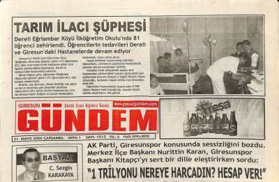 Giresun Gündem Gazetesi 31 Mayıs 2006 - Giresun Belediye Başkanı Hurşit Yücel Kenti Modern Hale Getireceğiz Dedi GZ97227 - 1
