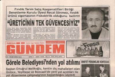 Giresun Gündem Gazetesi 31 Ocak 2006 - Galatasaraya Hazırlanan Giresunspor Korkumuz Yok Diyor GZ108355 - 1