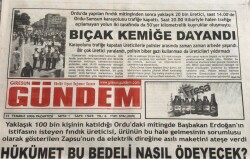 Giresun Gündem Gazetesi 31 Temmuz 2006-TOBB BaşkanıFiskobirliki Dışlamak Diye Bir Şey Yok GZ45711 - 1