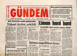 Giresun Gündem Gazetesi 4 Haziran 2003 - AKPde Sıcak Gelişme Yüksel Aydın Çekildi GZ101558 - 1