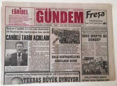 Giresun Gündem Gazetesi - 4 Haziran 2015 - Bakan Canikli Çevre Yolu İhalesine Tarih Açıkladı - GZ43693 - 2