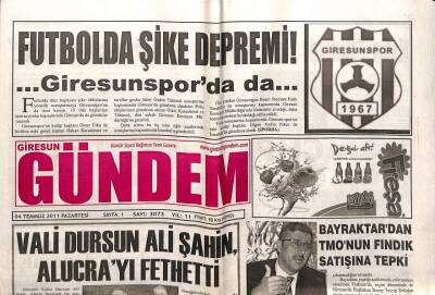 Giresun Gündem Gazetesi 4 Temmuz 2011 - Giresunsporda Şike Depremi GZ108106 - 1