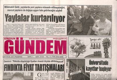 Giresun Gündem Gazetesi 5 Eylül 2011 - Çotanaklar Yeni Sezona Merhaba Dedi GZ108364 - 1
