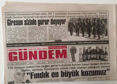 Giresun Gündem Gazetesi 5 Mayıs 2008 - Fındık En Büyük Kozumuz GZ28827 - 1