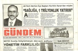 Giresun Gündem Gazetesi 6 Mart 2006 - Sağlığa 1 Trilyonluk Yatırım GZ101532 - 2