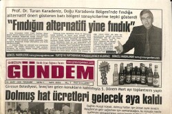 Giresun Gündem Gazetesi 6 Mart 2008 - Fındığın Alternatifi Yine Fındık GZ101572 - 1