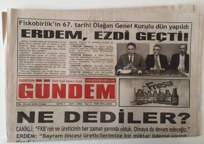 Giresun Gündem Gazetesi 6 Ocak 2006 - Fiskobirlikin 67. Tarihi Olağan Genel Kurulu Dün Yapıldı GZ28877 - 1