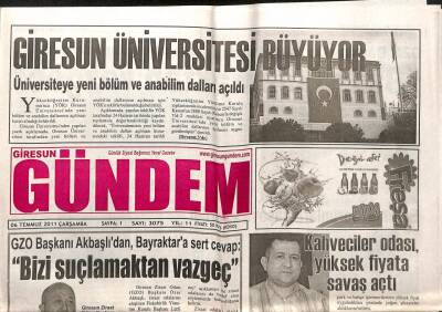 Giresun Gündem Gazetesi 6 Temmuz 2011 - Giresun Üniversitesi Büyüyor GZ108104 - 1