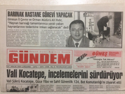 Giresun Gündem Gazetesi 7 Aralık 2005 - Vali Kocatepe İncelemelerini Sürdürüyor GZ23964 - 1