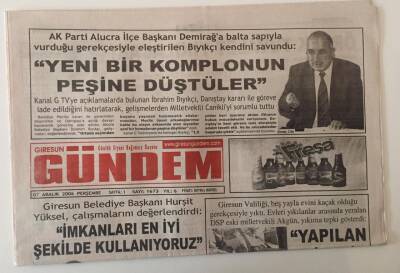 Giresun Gündem Gazetesi 7 Aralık 2006 - Hurşit Yüksel İmkanları En İyi Şekilde Kullanıyoruz GZ31193 - 1