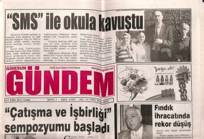 Giresun Gündem Gazetesi 7 Ekim 2011 - Fındık İhracatında Rekor Düşüş GZ108113 - 1
