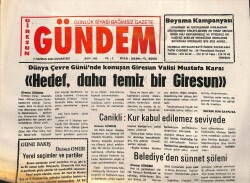 Giresun Gündem Gazetesi 7 Haziran 2003 - Canikli Kur Kabul Edilemez Seviyede GZ101547 - 2