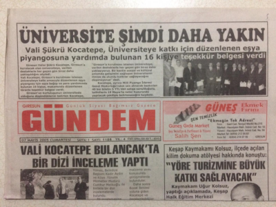 Giresun Gündem Gazetesi 7 Mayıs 2005 - Üniversite Şimdi Daha Yakın GZ23999 - 1