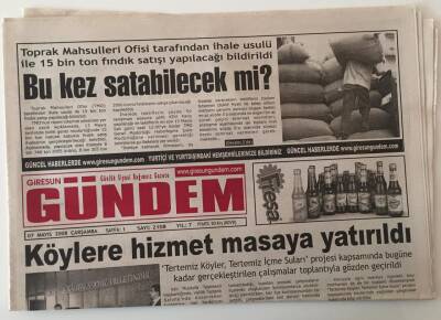 Giresun Gündem Gazetesi 7 Mayıs 2008 - Köylere Hizmet Masaya Yatırıldı GZ28825 - 1