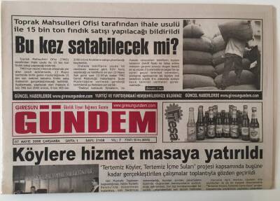 Giresun Gündem Gazetesi 7 Mayıs 2008 - Köylere Hizmet Masaya Yatırıldı GZ28885 - 1