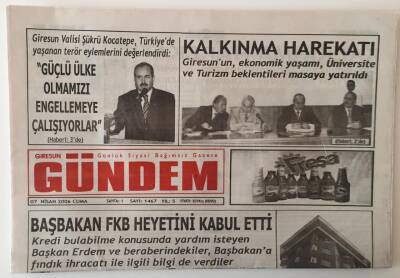 Giresun Gündem Gazetesi 7 Nisan 2006 - Başbakan FKB Heyetini Kabul Etti GZ28808 - 1