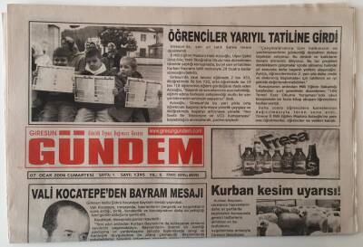 Giresun Gündem Gazetesi 7 Ocak 2006 - Vali Kocatepeden Bayram Mesajı GZ28875 - 1