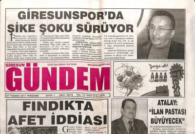 Giresun Gündem Gazetesi 7 Temmuz 2011 - Giresunsporda Şike Şoku Sürüyor GZ108103 - 1