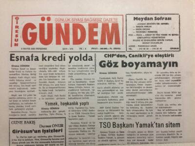 Giresun Gündem Gazetesi 8 Mayıs 2003 - Esnafa Kredi Yolda GZ34594 - 1