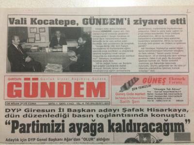 Giresun Gündem Gazetesi 8 Nisan 2005 - DYP Giresun İl Başkan Adayı Partimizi Ayağa Kaldıracağım GZ38417 - 1