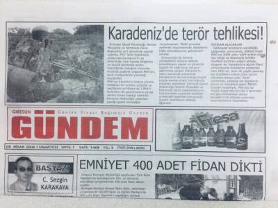 Giresun Gündem Gazetesi 8 Nisan 2006 - Emniyet 400 Adet Fidan Dikti GZ41383 - 1