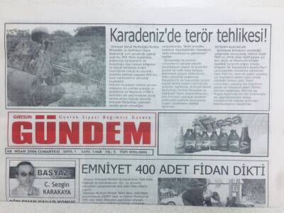 Giresun Gündem Gazetesi 8 Nisan 2006 - Karadenizde Terör Tehlikesi GZ41382 - 1