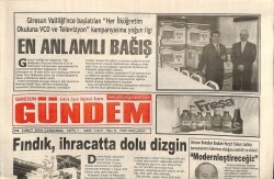 Giresun Gündem Gazetesi 8 Şubat 2006 - Fındık İhracatta Dolu Dizgin GZ101521 - 2
