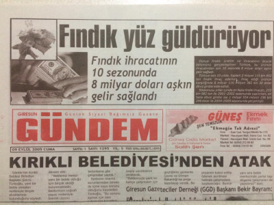 Giresun Gündem Gazetesi 9 Eylül 2005 - Kırıklı Belediyesinden Atak GZ24034 - 1