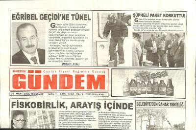 Giresun Gündem Gazetesi 9 Mart 2006 - Fiskobirlik Arayış İçinde GZ101535 - 2