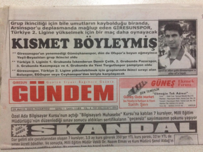 Giresun Gündem Gazetesi 9 Mayıs 2005 - Skandal! GZ24002 - 1