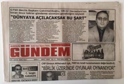 Giresun Gündem Gazetesi 9 Mayıs 2006 - Birlik Üzerinde Oyunlar Oynanıyor GZ28873 - 1