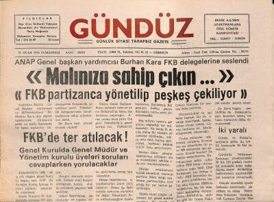 Giresun Gündüz Gazetesi 21 Ocak 1995 - Burhan Kara Fiskobirlik Delegelerine Seslendi, Malınıza Sahip Çıkın GZ79703 - 1