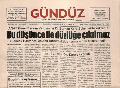 Giresun Gündüz Gazetesi 23 Ocak 1995 - 15.182 İmza Dr. Kara`ya Verildi GZ79704 - 1